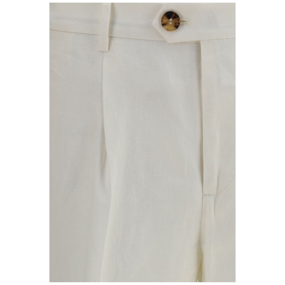 Brunello Cucinelli White Linen Casual Pants | Regal Royce