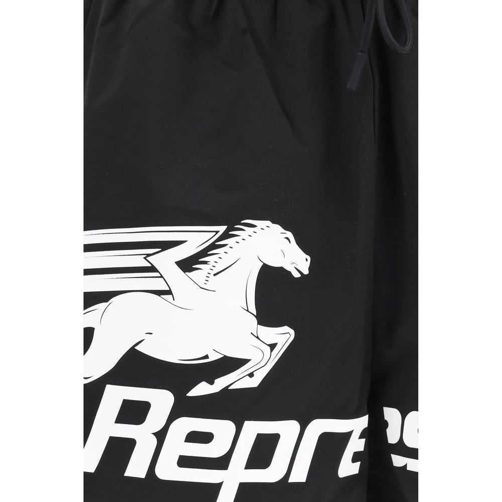 Represent Black Polyester Shorts | Regal Royce
