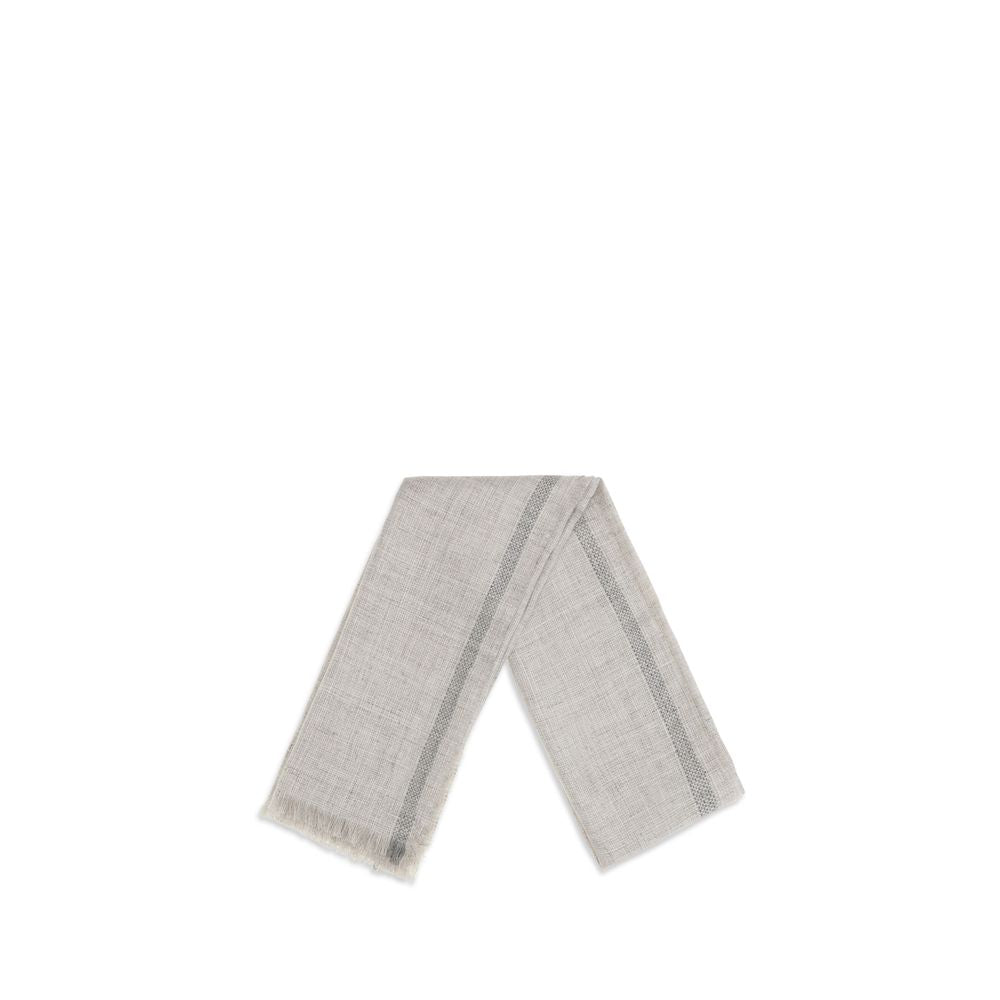 Brunello Cucinelli Gray Linen Scarf | Regal Royce