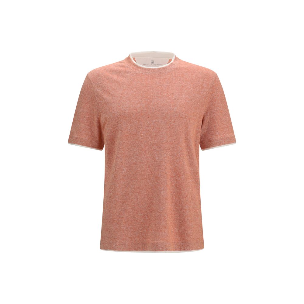 Brunello Cucinelli Orange Cotton T-Shirt | Regal Royce