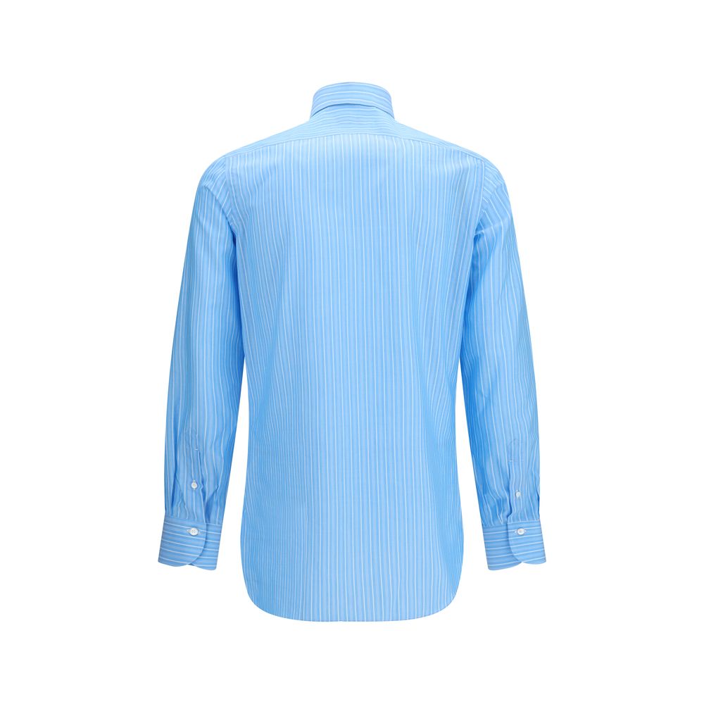 Finamore Blue Cotton Pattern Shirt | Regal Royce