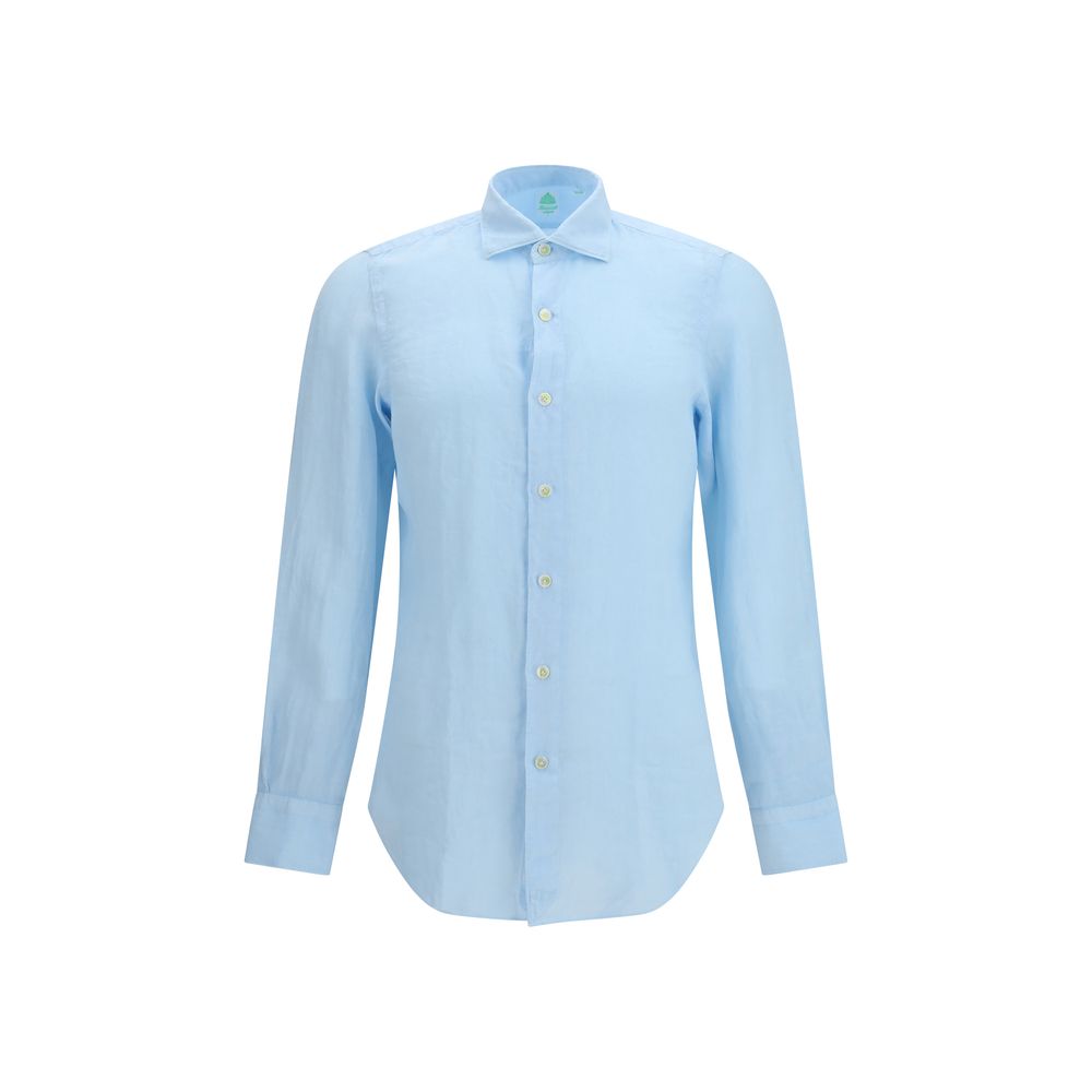 Finamore Blue Linen Longsleeve Shirt | Regal Royce