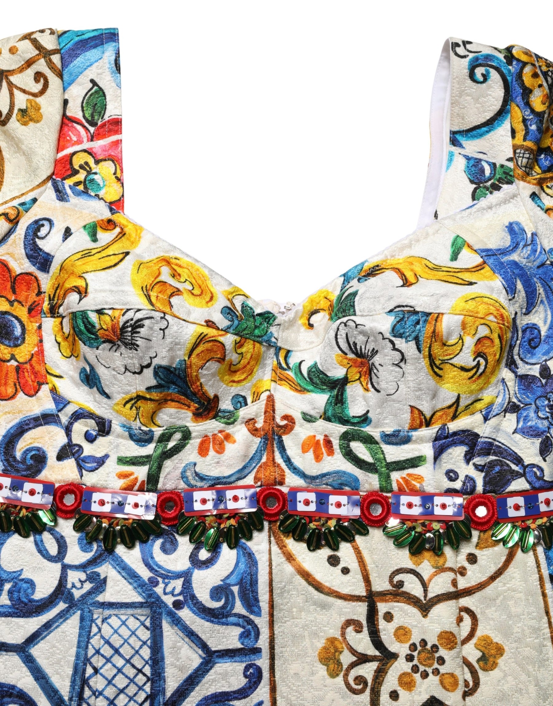 Dolce & Gabbana Multicolor Majolica Print Cotton Mini Dress | Regal Royce