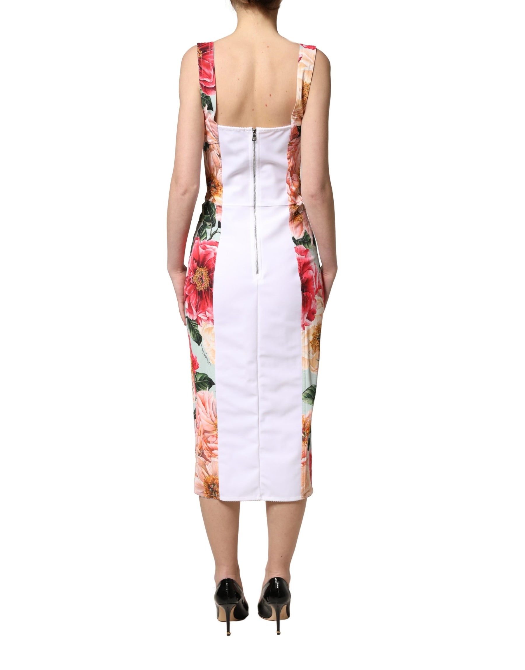 Dolce & Gabbana Multicolor Floral Print Viscose Sheath Dress | Regal Royce