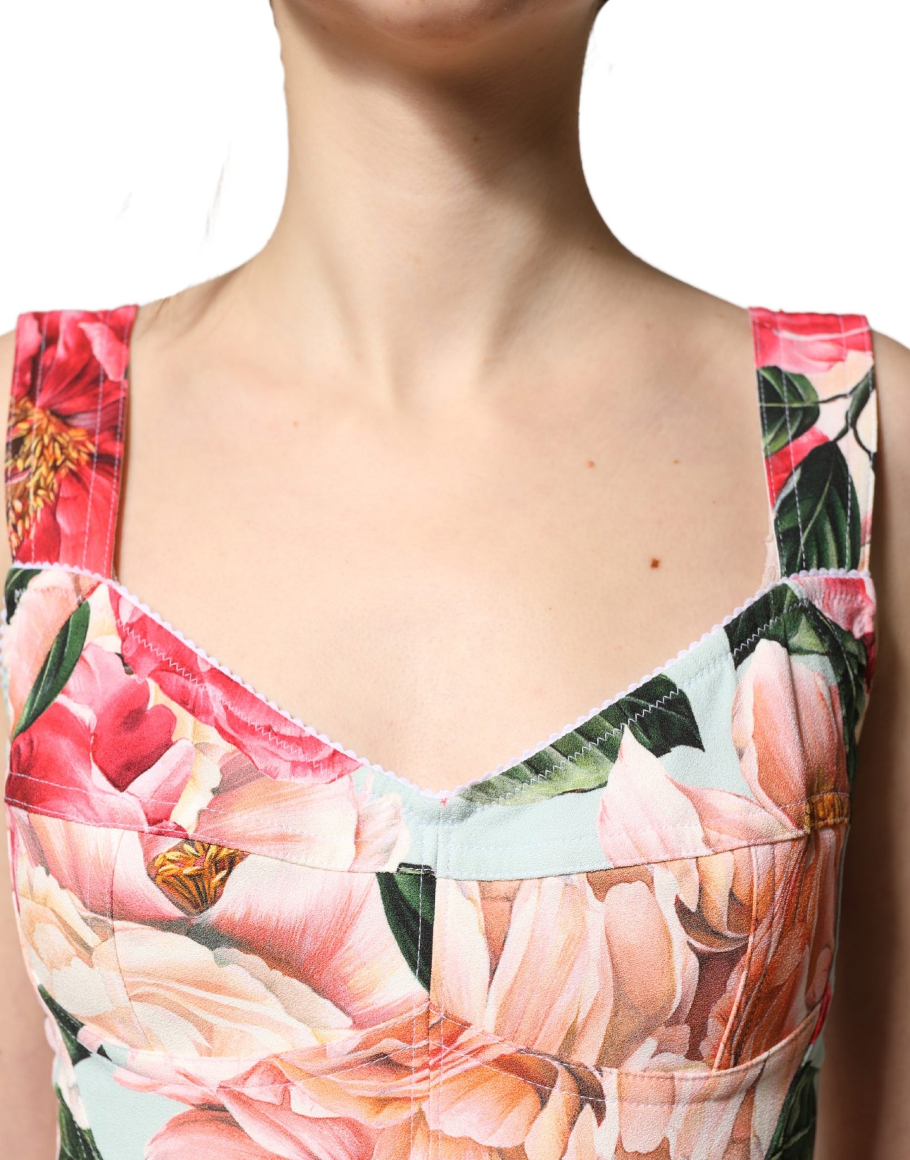 Dolce & Gabbana Multicolor Floral Print Viscose Sheath Dress | Regal Royce