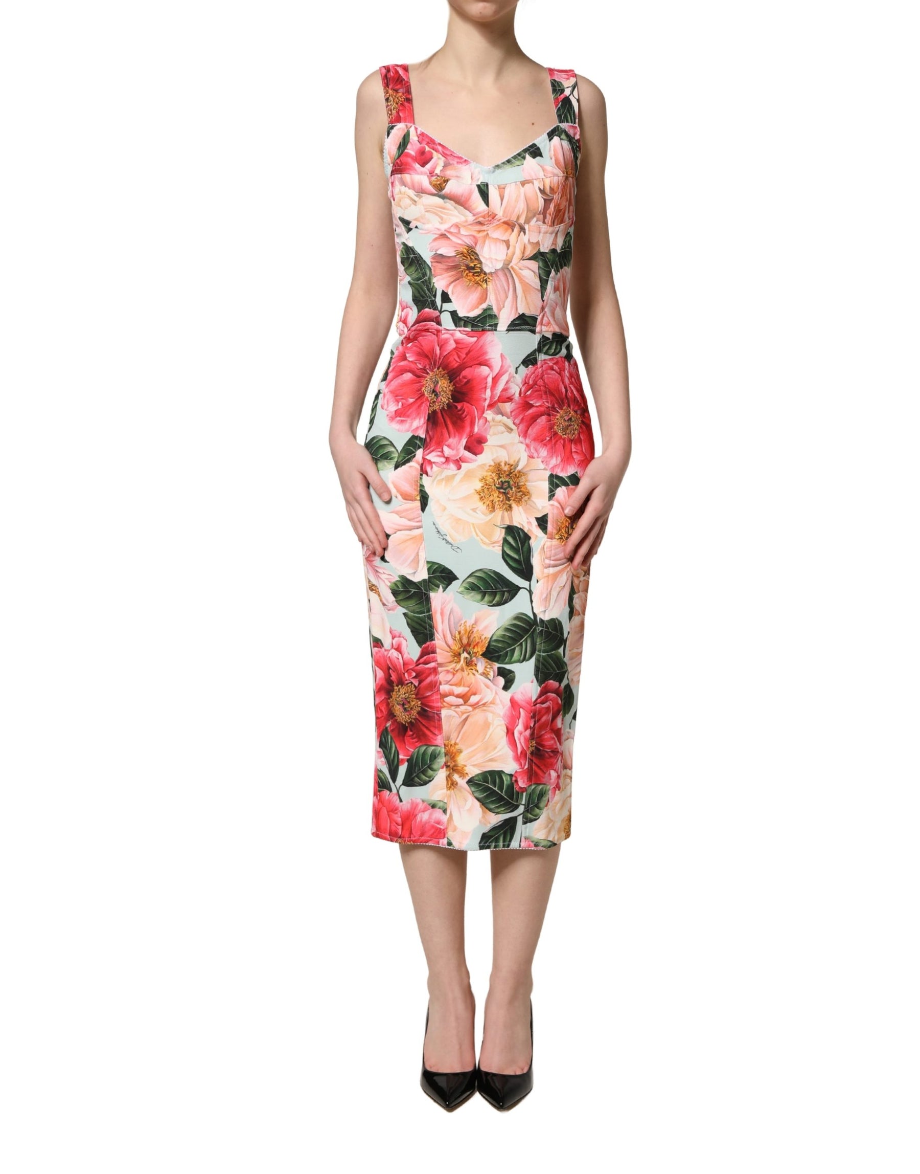 Dolce & Gabbana Multicolor Floral Print Viscose Sheath Dress | Regal Royce