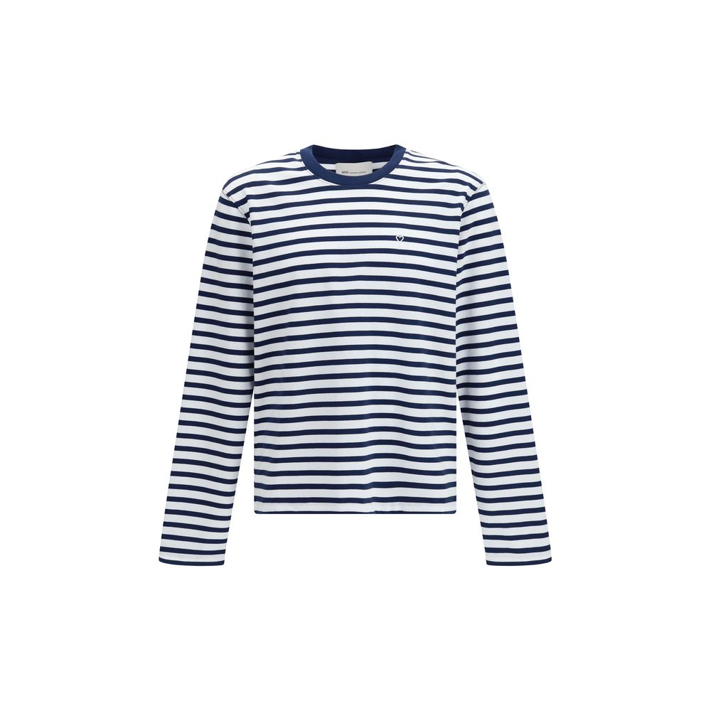 Ami Paris Blue Cotton Long Sleeve T-Shirt | Regal Royce