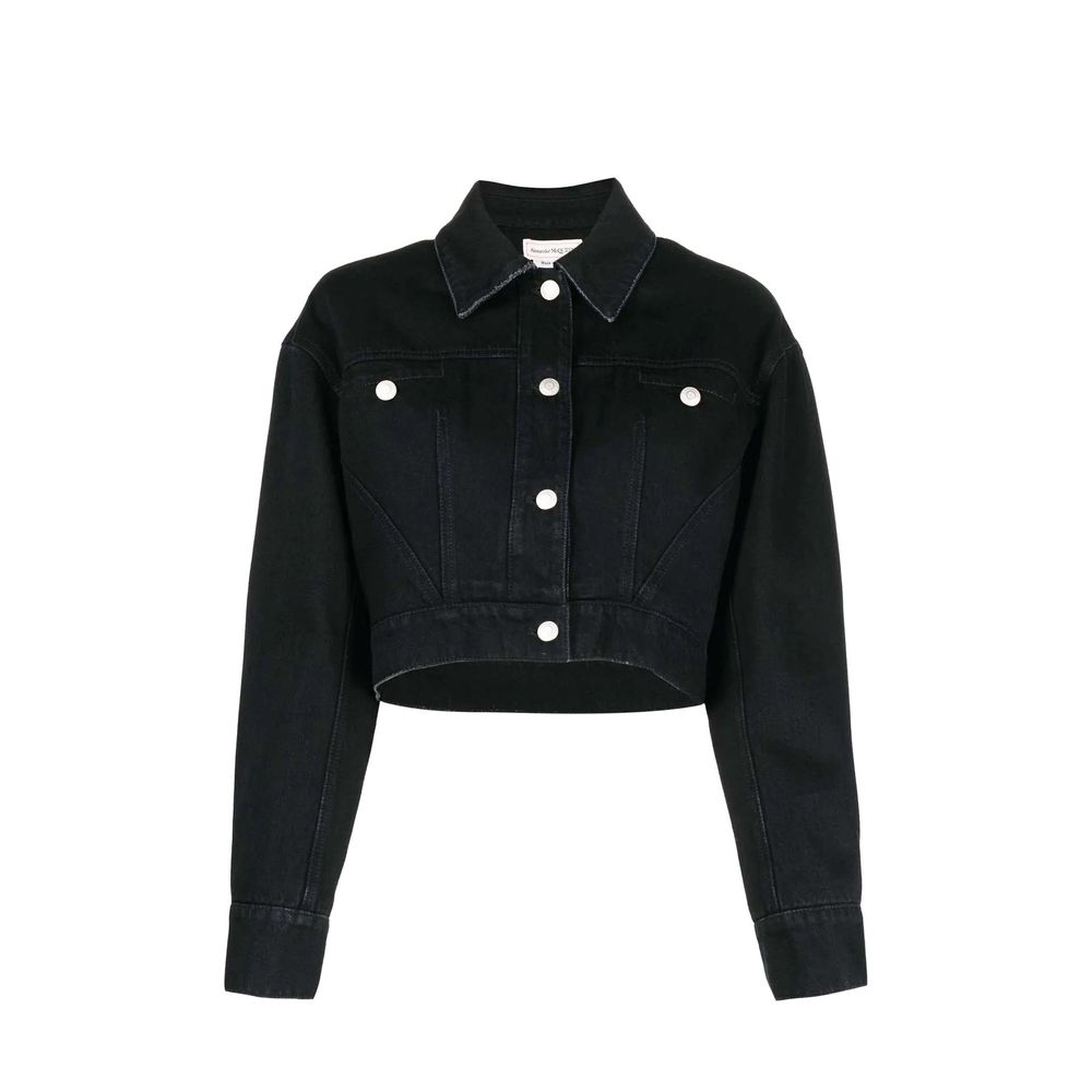Alexander McQueen Black Cotton Denim Jacket | Regal Royce