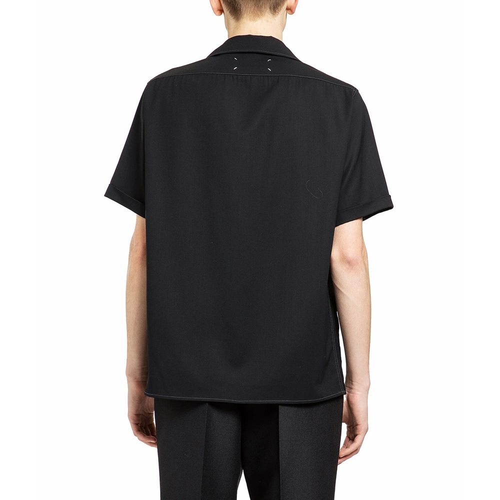 Maison Margiela Black Wool Shortsleeve Shirt | Regal Royce