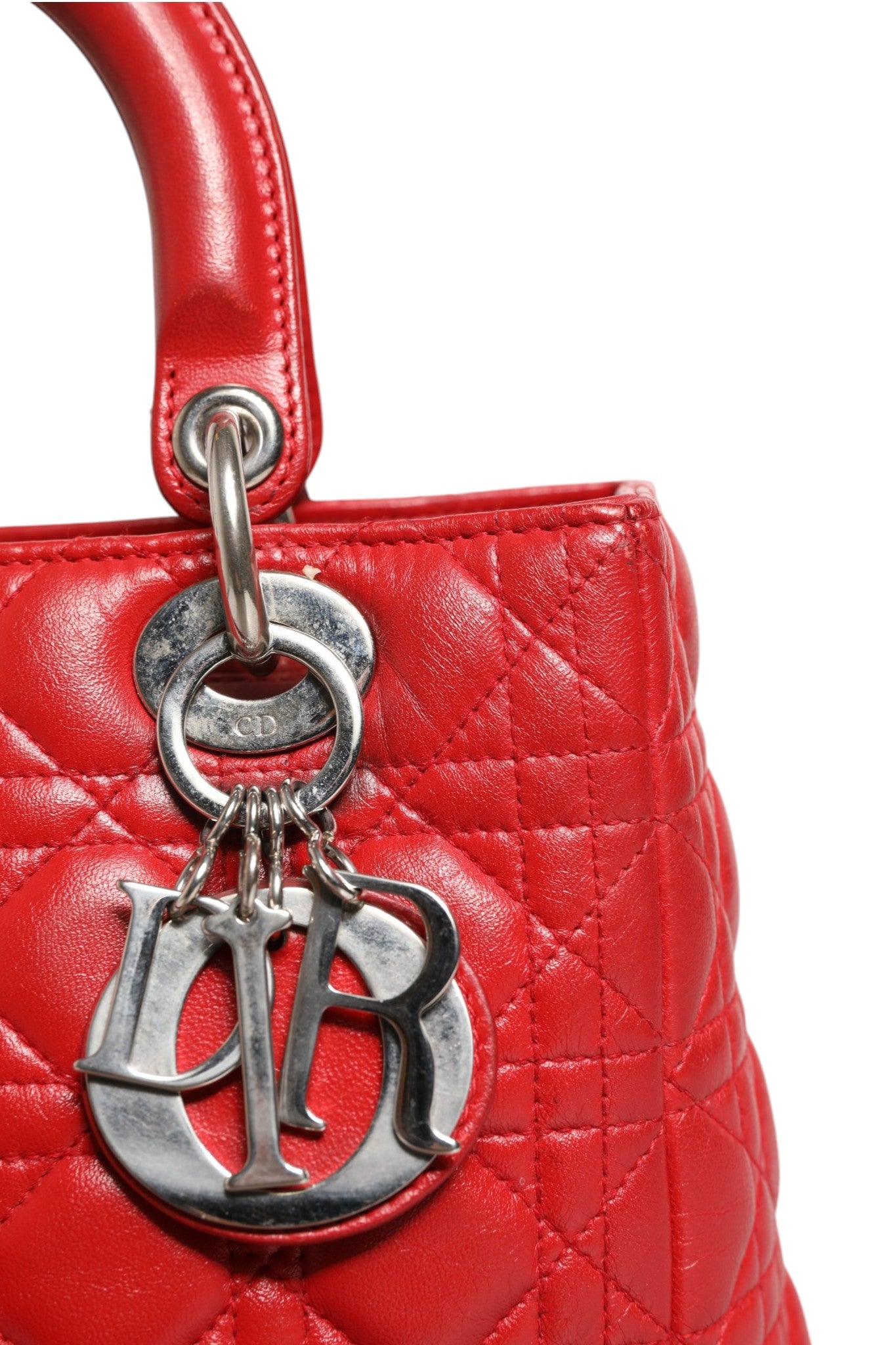 Christian Dior Red Cannage Lambskin Leather Lady Dior Bag | Regal Royce