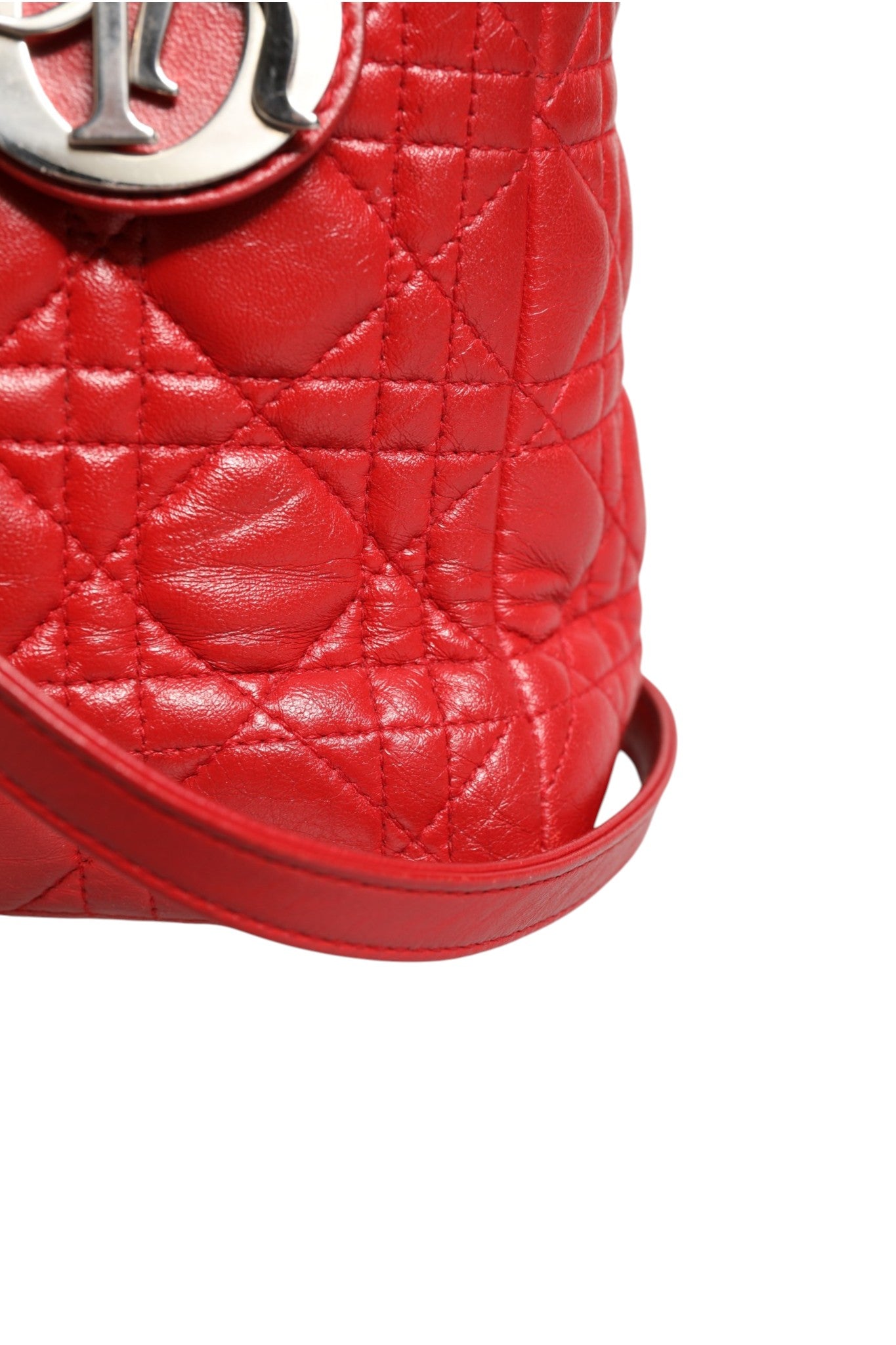 Christian Dior Red Cannage Lambskin Leather Lady Dior Bag | Regal Royce