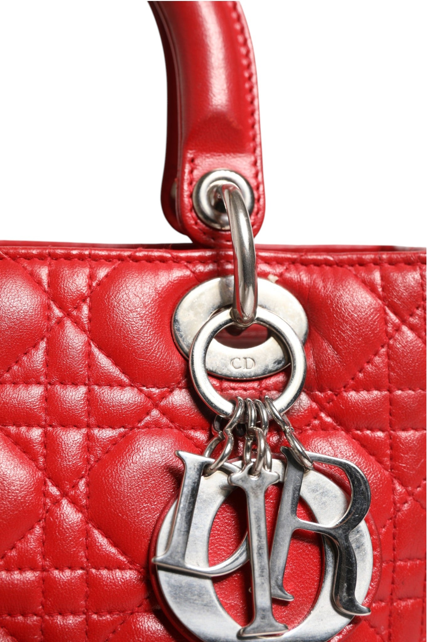 Christian Dior Red Cannage Lambskin Leather Lady Dior Bag | Regal Royce