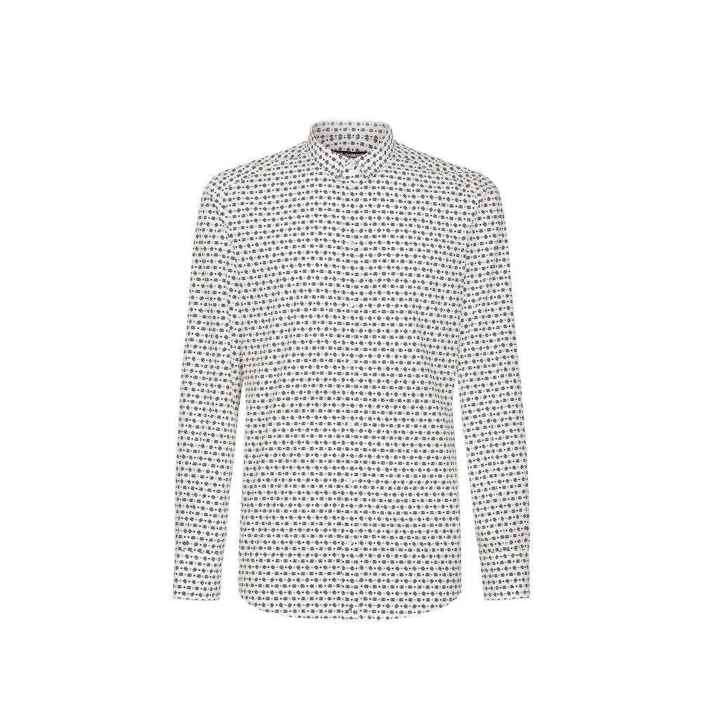Dolce & Gabbana White Cotton Pattern Shirt | Regal Royce