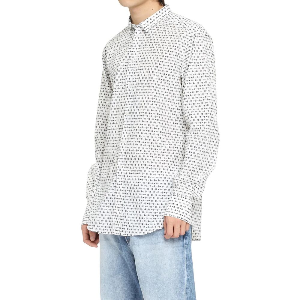 Dolce & Gabbana White Cotton Pattern Shirt | Regal Royce