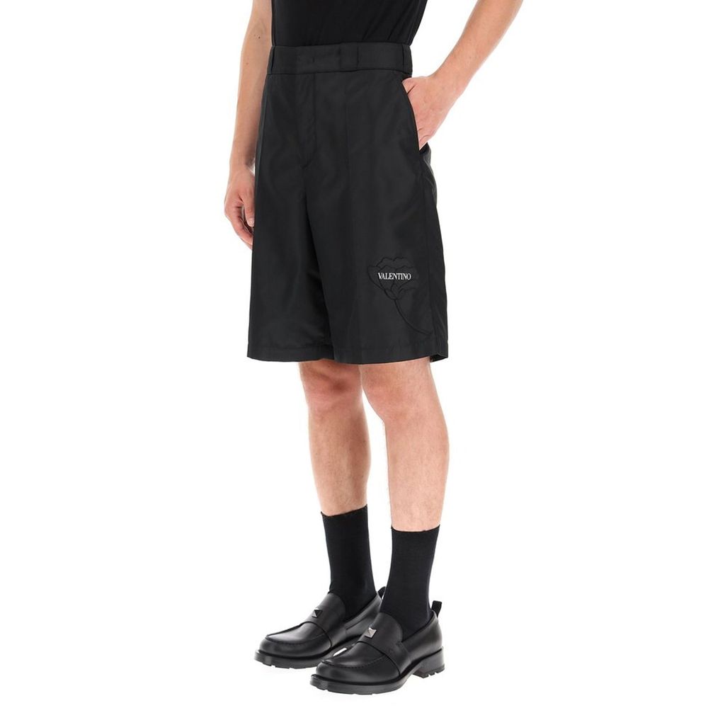 Valentino Black Nylon Bermuda Shorts | Regal Royce