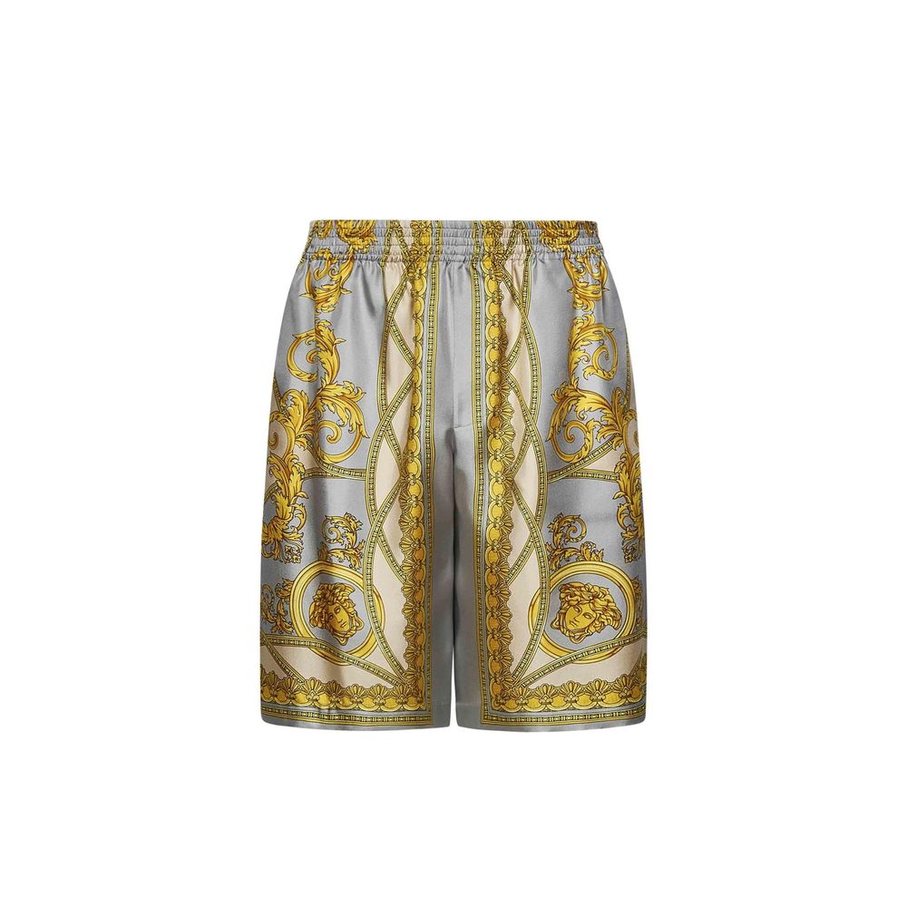 Versace Gray Silk Bermuda Shorts | Regal Royce