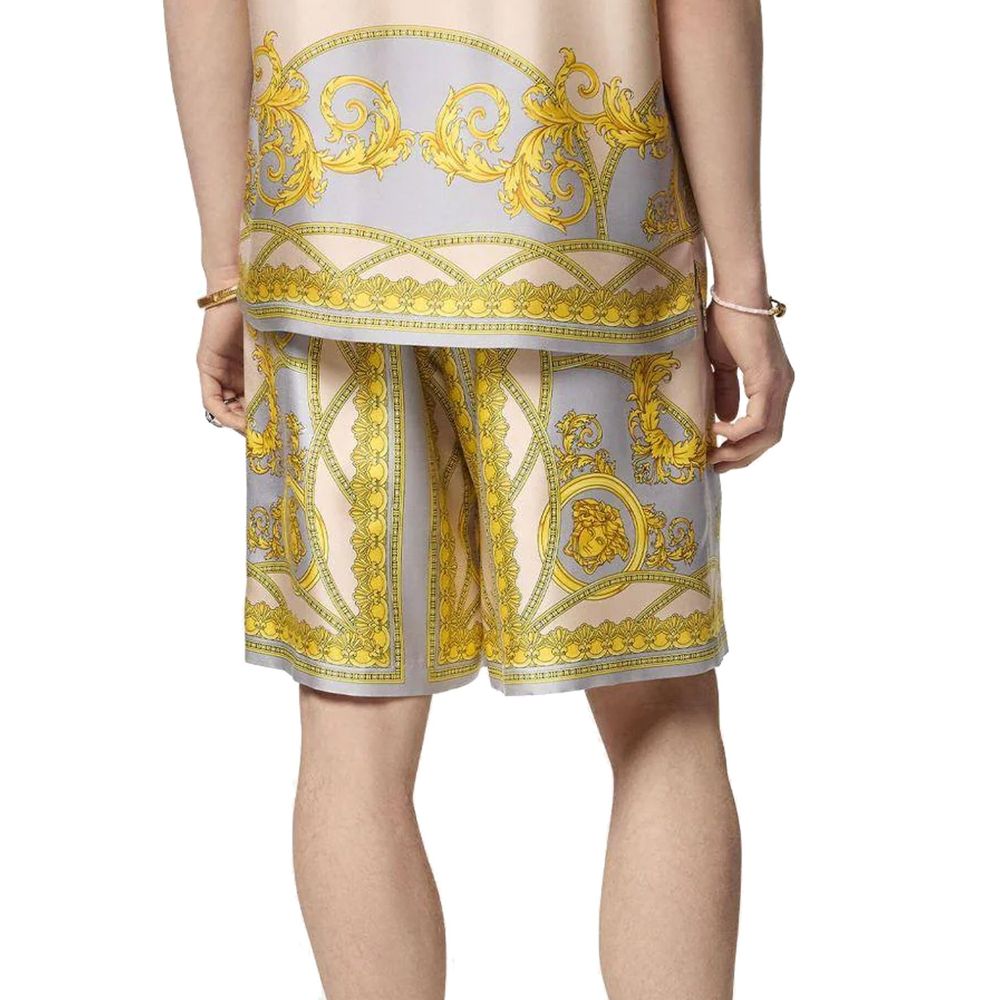 Versace Gray Silk Bermuda Shorts | Regal Royce