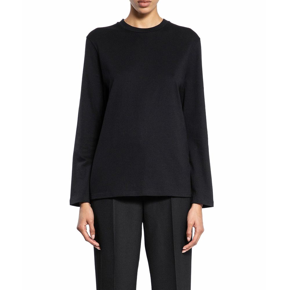 Jil Sander Black Cotton Long Sleeve T-Shirt | Regal Royce