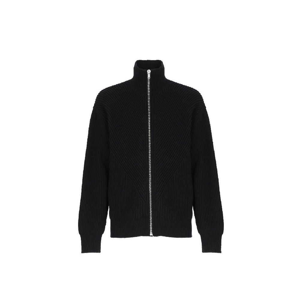 Jil Sander Black Alpaca Leather Cardigan | Regal Royce