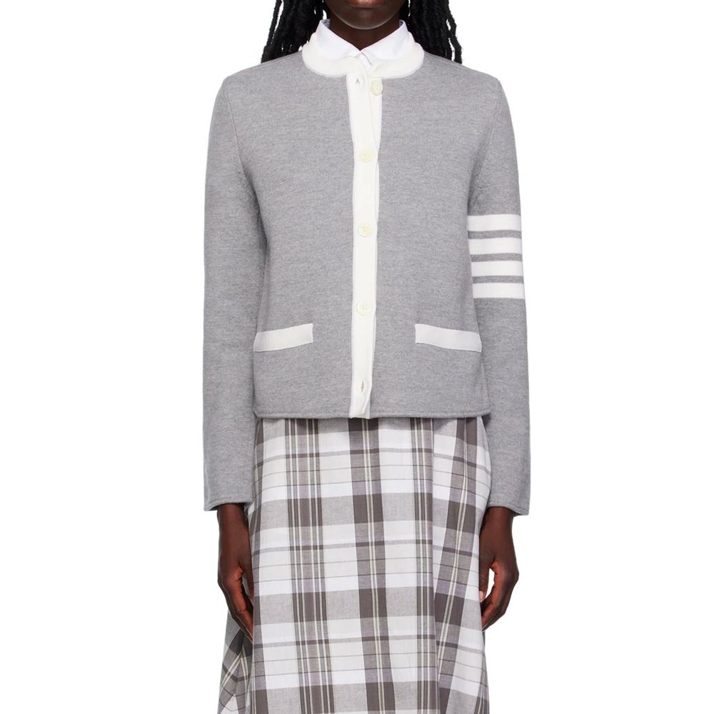 Thom Browne Gray Wool Cardigan | Regal Royce
