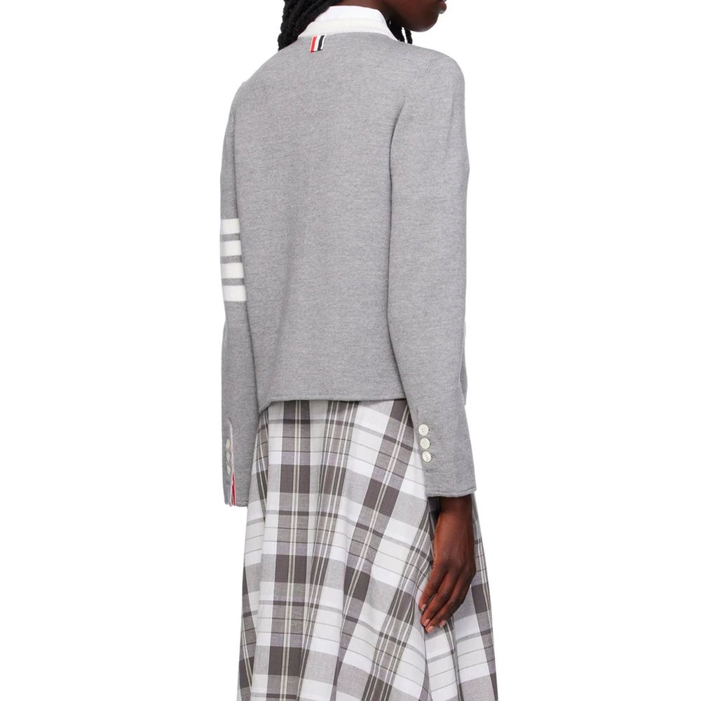 Thom Browne Gray Wool Cardigan | Regal Royce