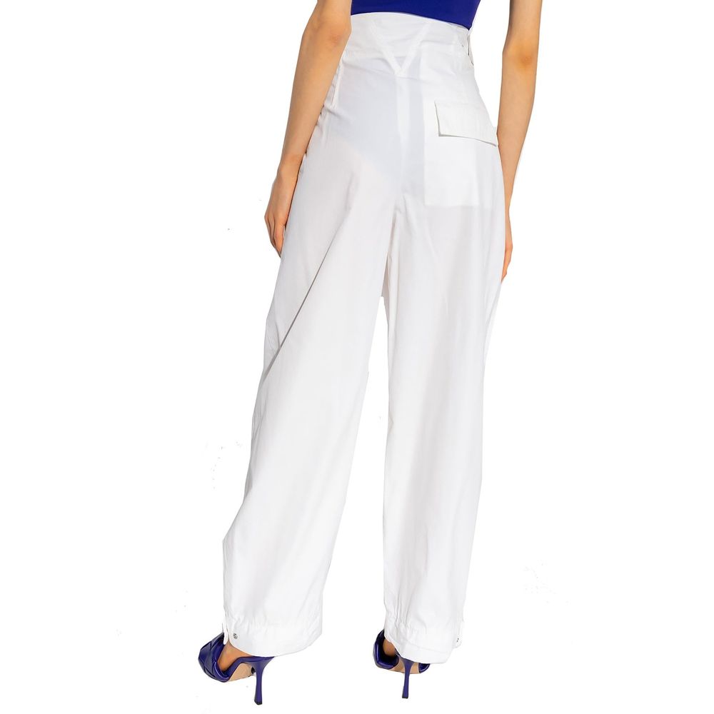 Bottega Veneta White Cotton Casual Pants | Regal Royce