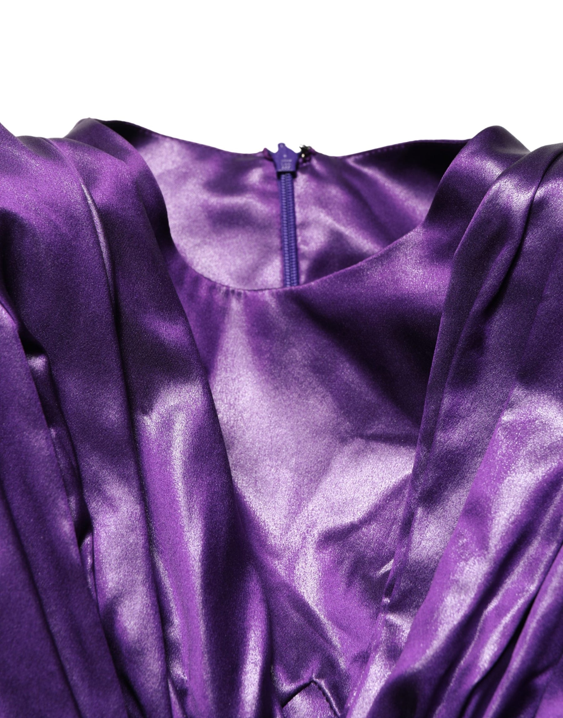Dolce & Gabbana Metallic Purple Long Sleeve Cut-Out Mini Dress | Regal Royce