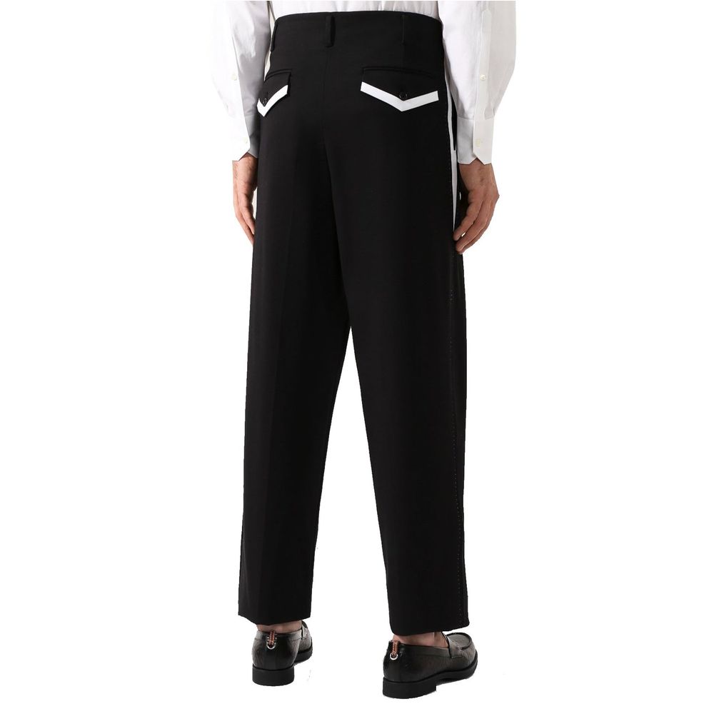 Dolce & Gabbana Black Cotton Casual Pants | Regal Royce