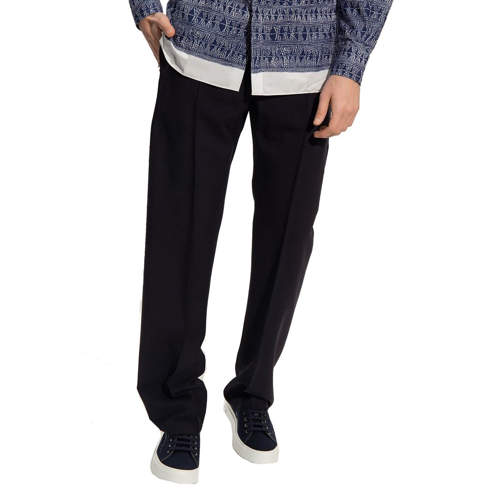 Salvatore Ferragamo Blue Cotton Casual Pants | Regal Royce