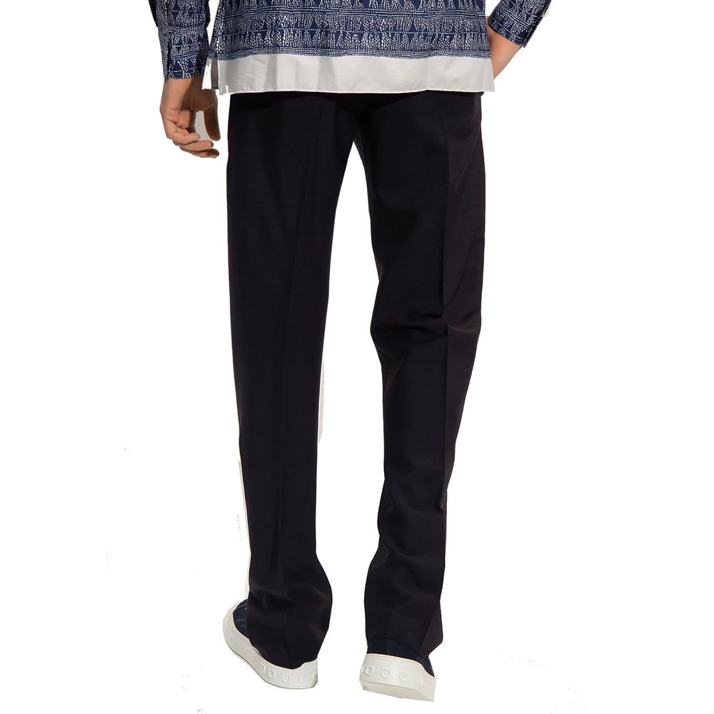 Salvatore Ferragamo Blue Cotton Casual Pants | Regal Royce
