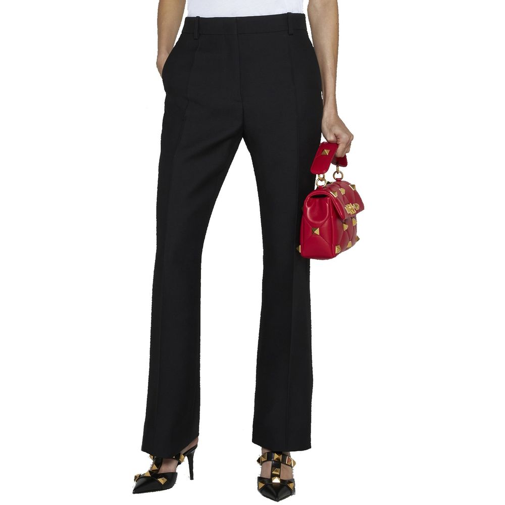 Valentino Black Silk Flared Pants | Regal Royce
