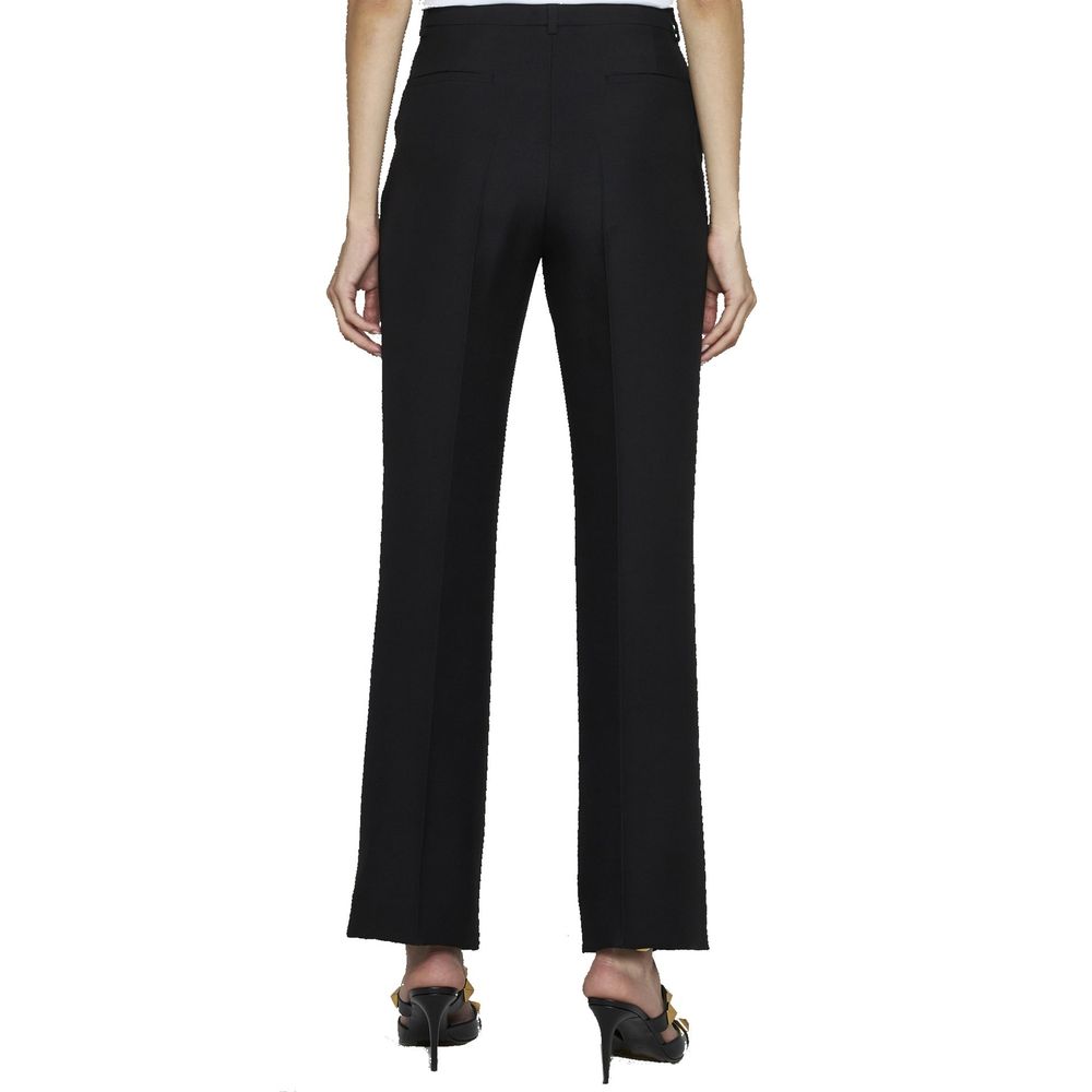 Valentino Black Silk Flared Pants | Regal Royce