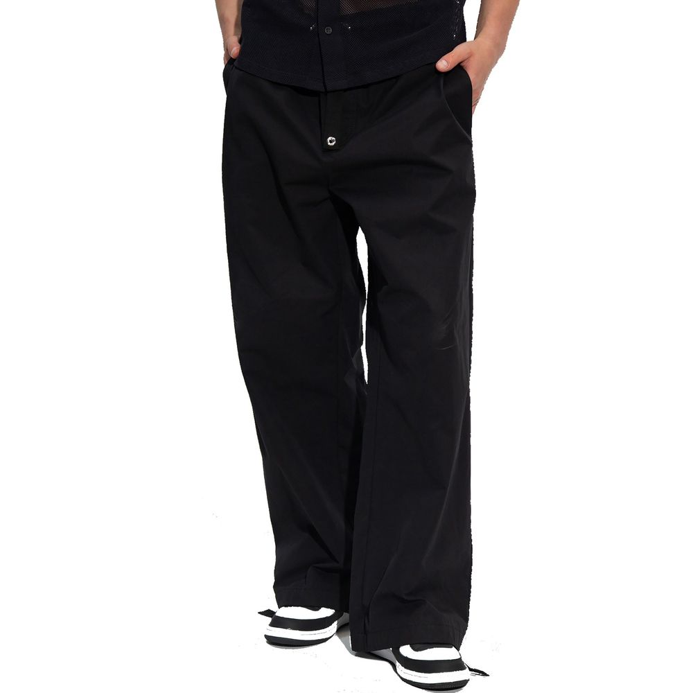 Versace Black Cotton Casual Pants | Regal Royce