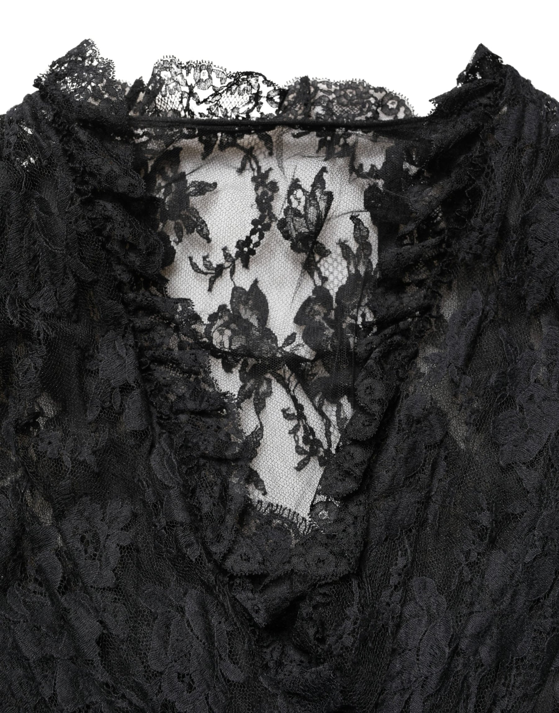 Dolce & Gabbana Black Lace A-line Long Evening Gown Dress | Regal Royce