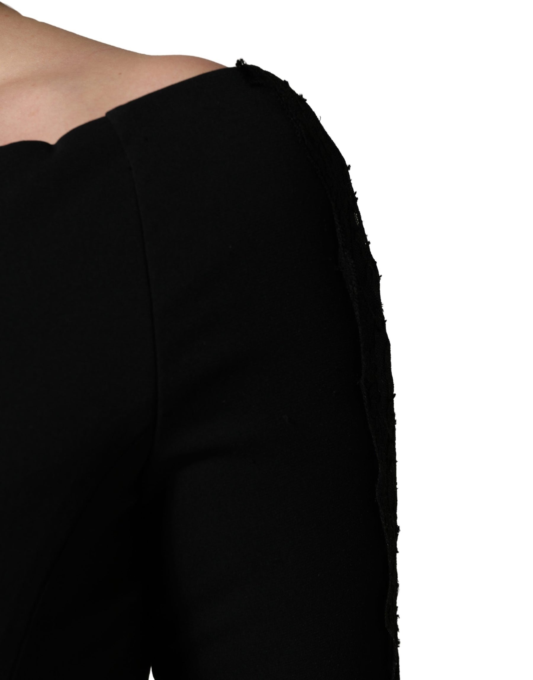 Dolce & Gabbana Black Silk Button Bodice Sheath Maxi Dress | Regal Royce