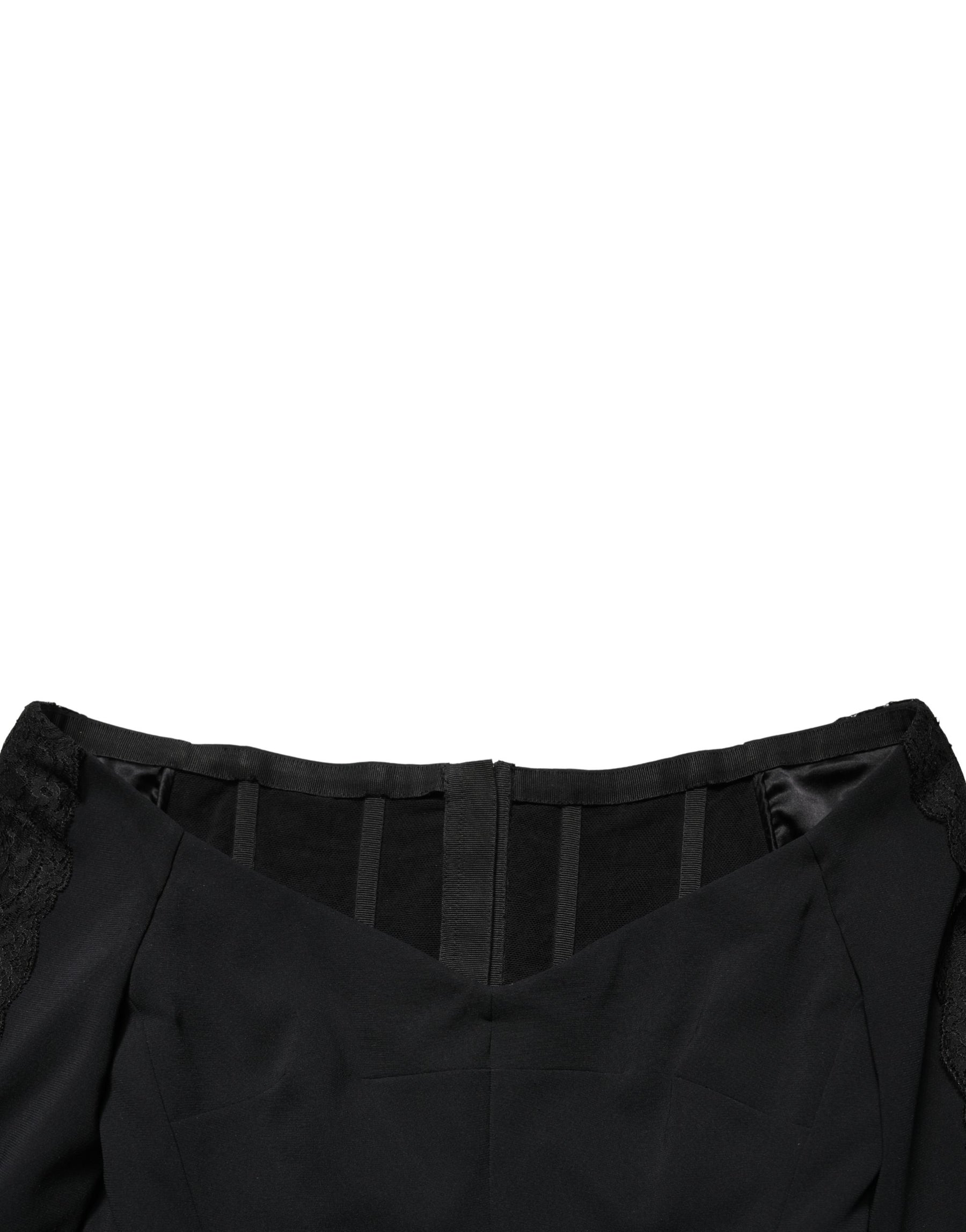 Dolce & Gabbana Black Silk Button Bodice Sheath Maxi Dress | Regal Royce
