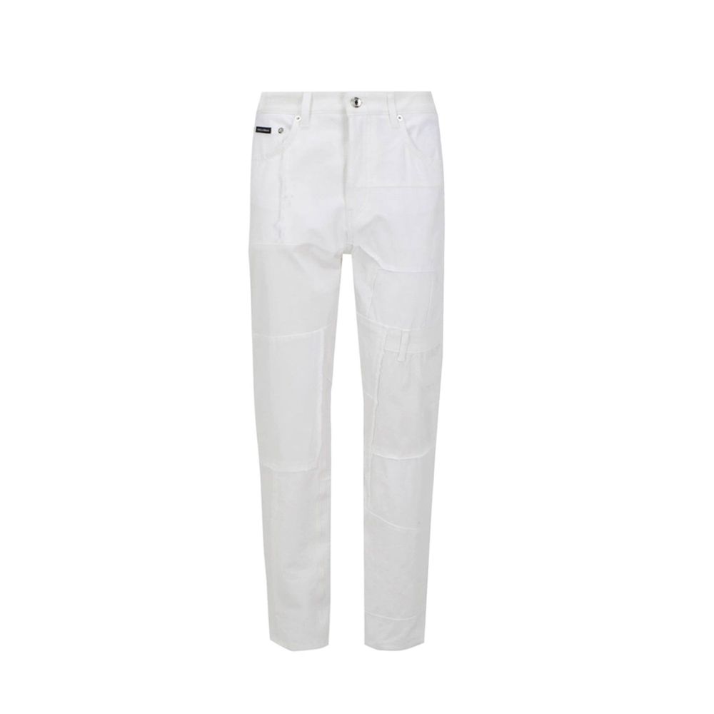 Dolce & Gabbana White Cotton Straight-Leg Jeans | Regal Royce
