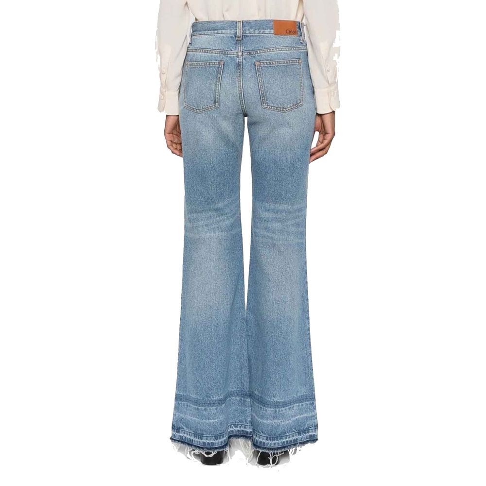 Chloé Blue Cotton Bootcut Jeans | Regal Royce