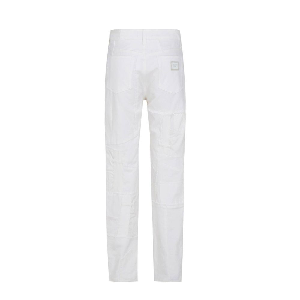 Dolce & Gabbana White Cotton Straight-Leg Jeans | Regal Royce