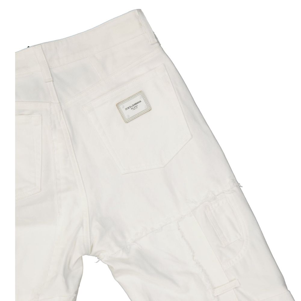 Dolce & Gabbana White Cotton Straight-Leg Jeans | Regal Royce