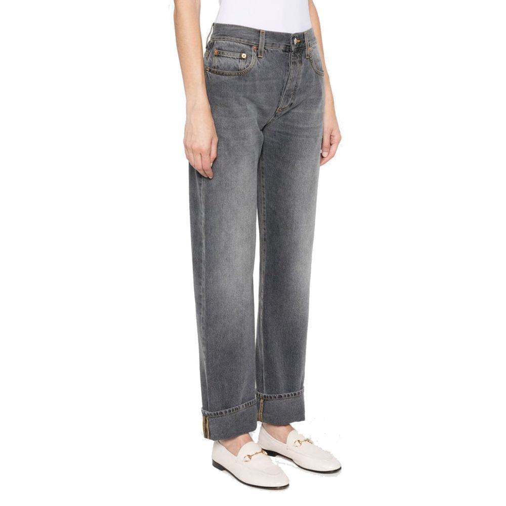 Gucci Gray Cotton Relaxed Fit Jeans | Regal Royce
