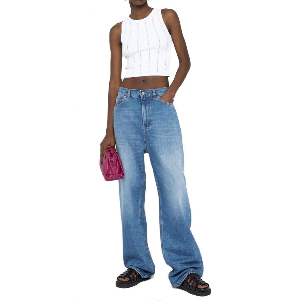 Valentino Blue Cotton Relaxed Fit Jeans | Regal Royce