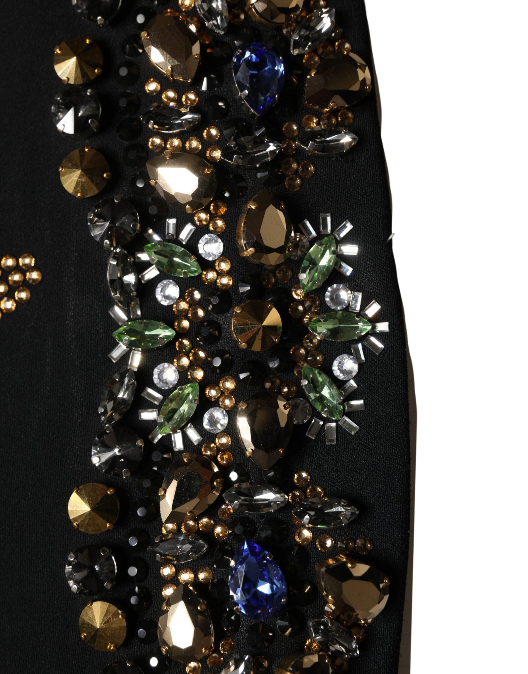 Dolce & Gabbana Black Sleeveless Floral Bead Embellishments Dress | Regal Royce