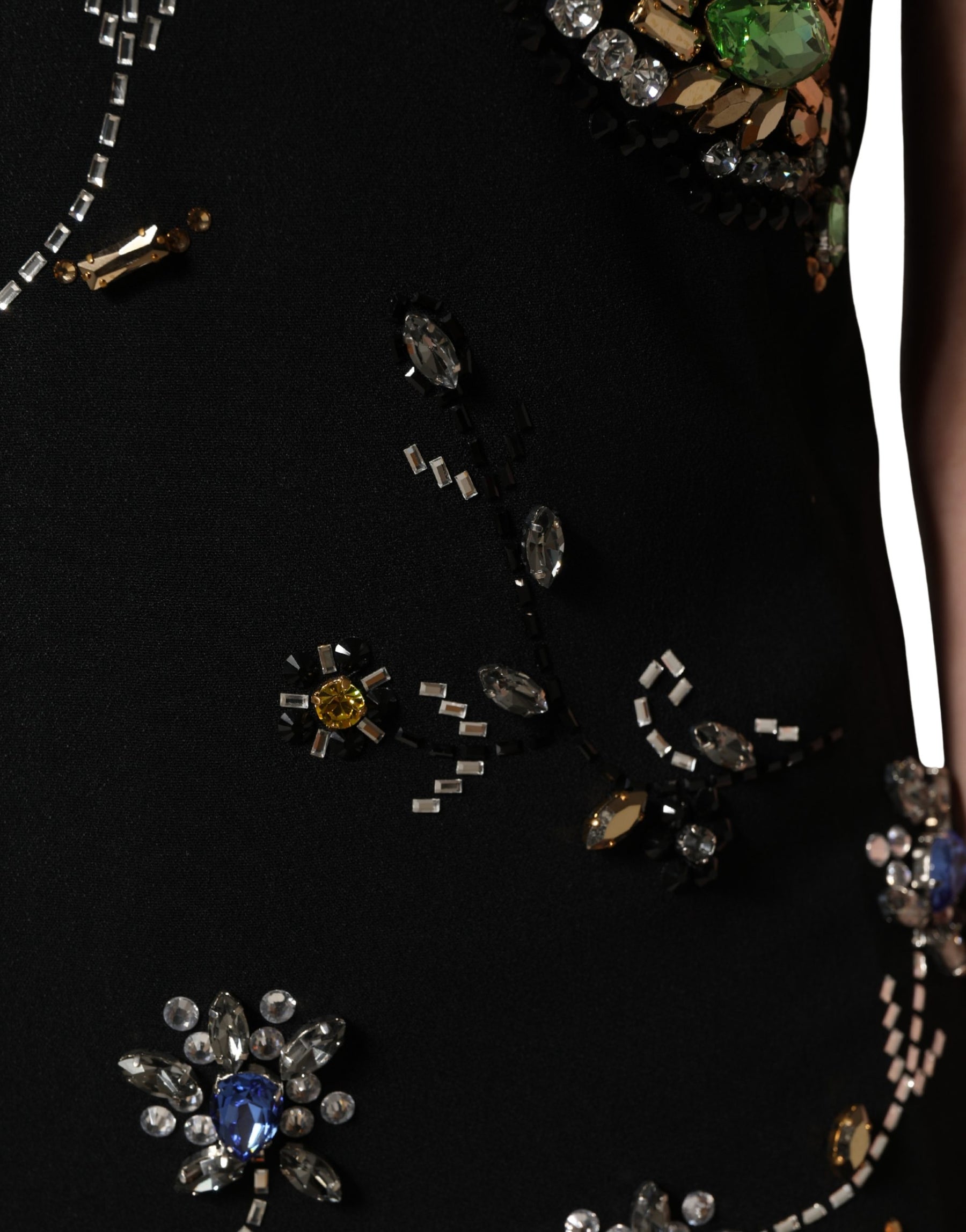 Dolce & Gabbana Black Sleeveless Floral Bead Embellishments Dress | Regal Royce