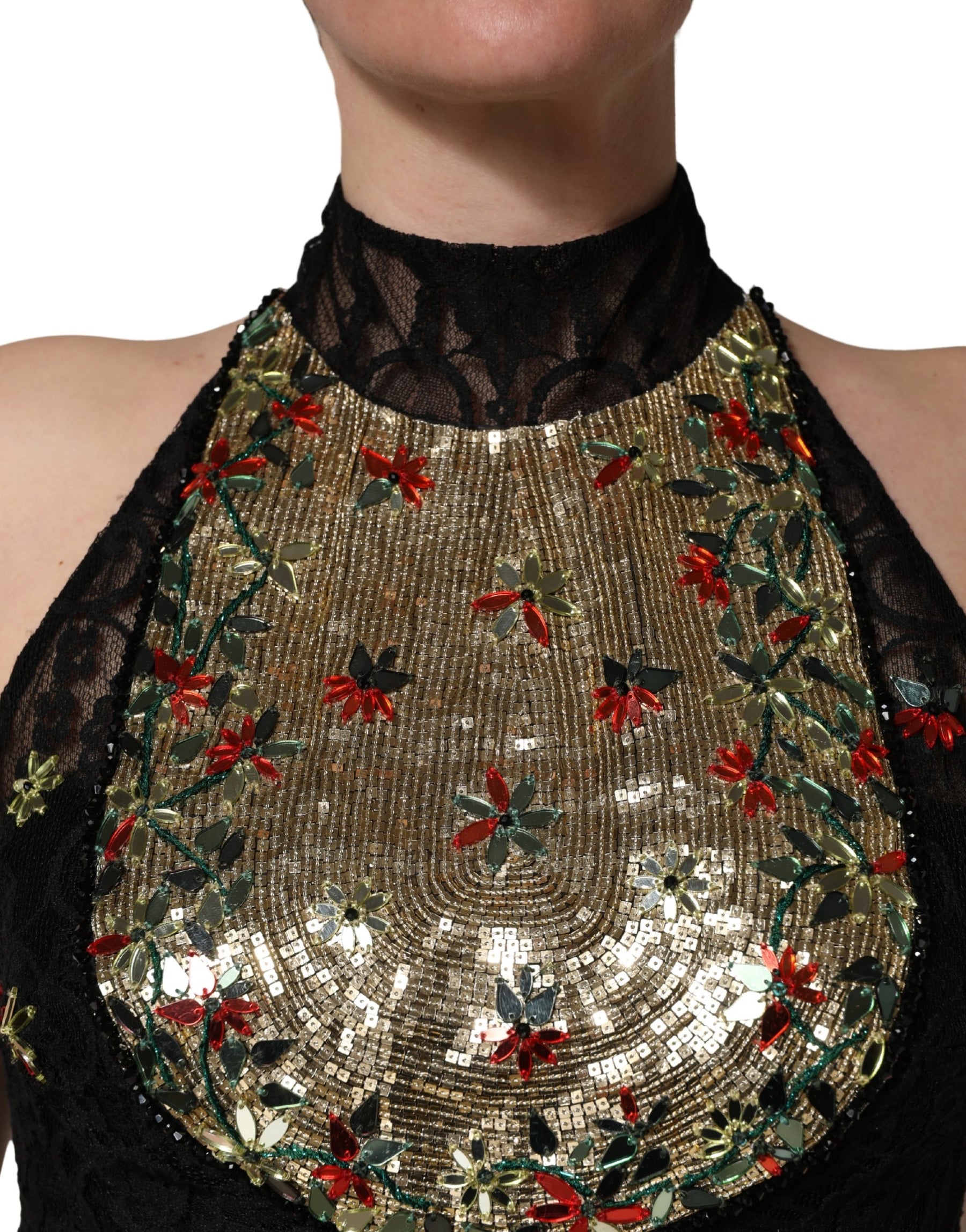Dolce & Gabbana Black Sequin Embellished Sheath Mini Dress | Regal Royce