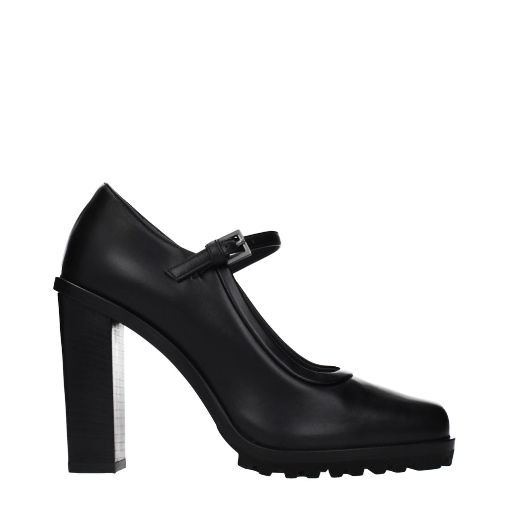 Max Mara Black Leather High Heel Pumps