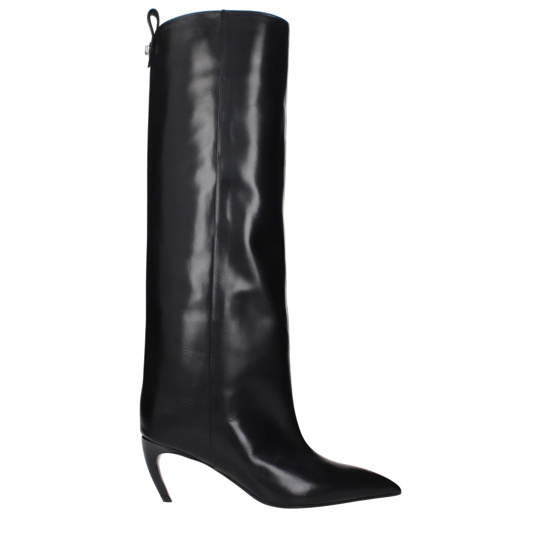The Attico Black Leather High Heel Boots | Regal Royce