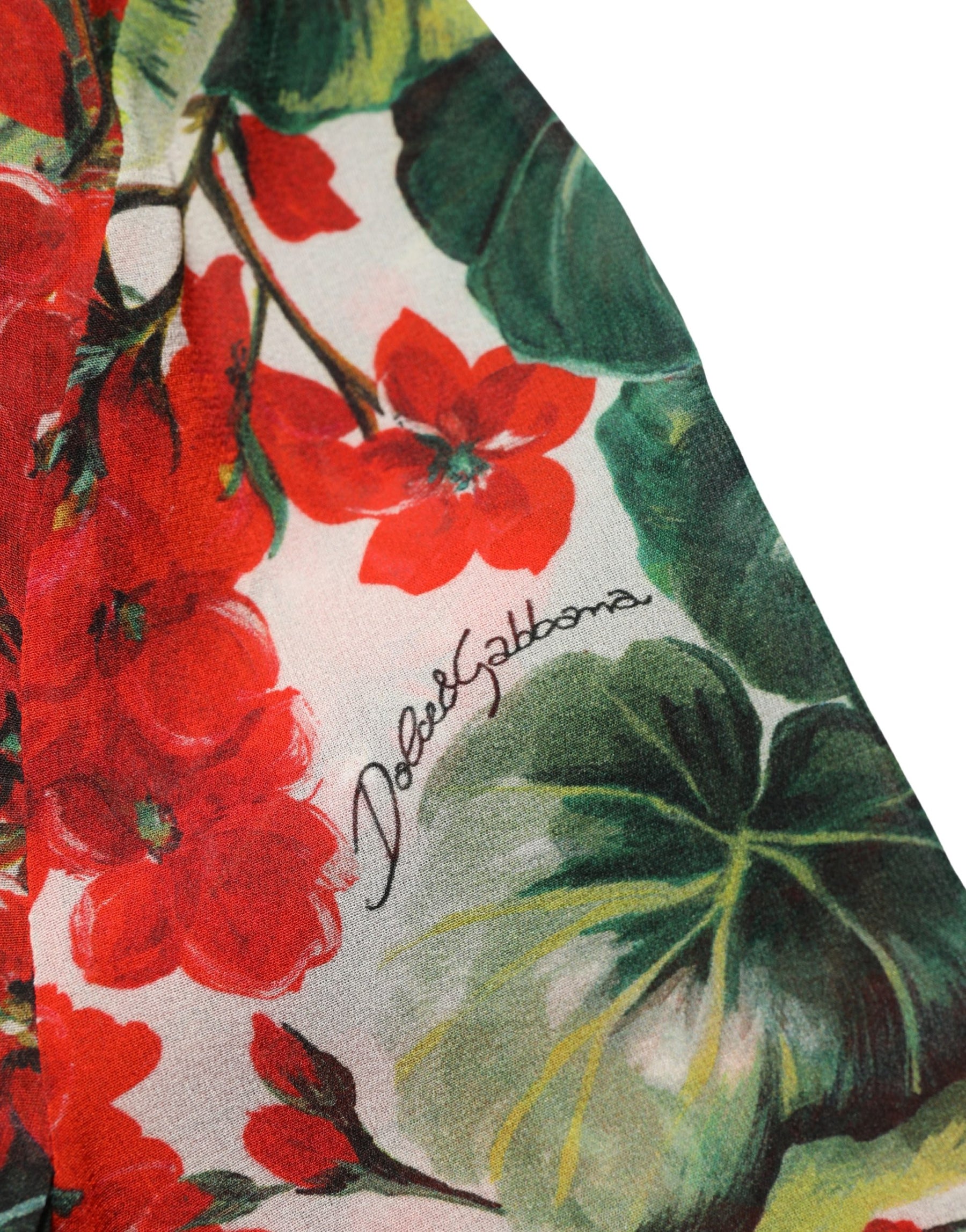 Dolce & Gabbana Multicolor Floral Long Sleeves V-neck Dress | Regal Royce