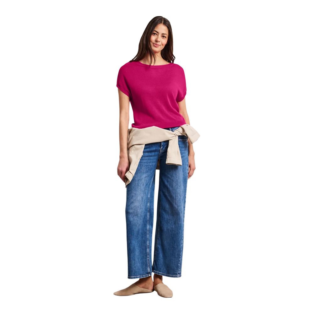 Street One Pink Viscose Sleeveles Sweater | Regal Royce