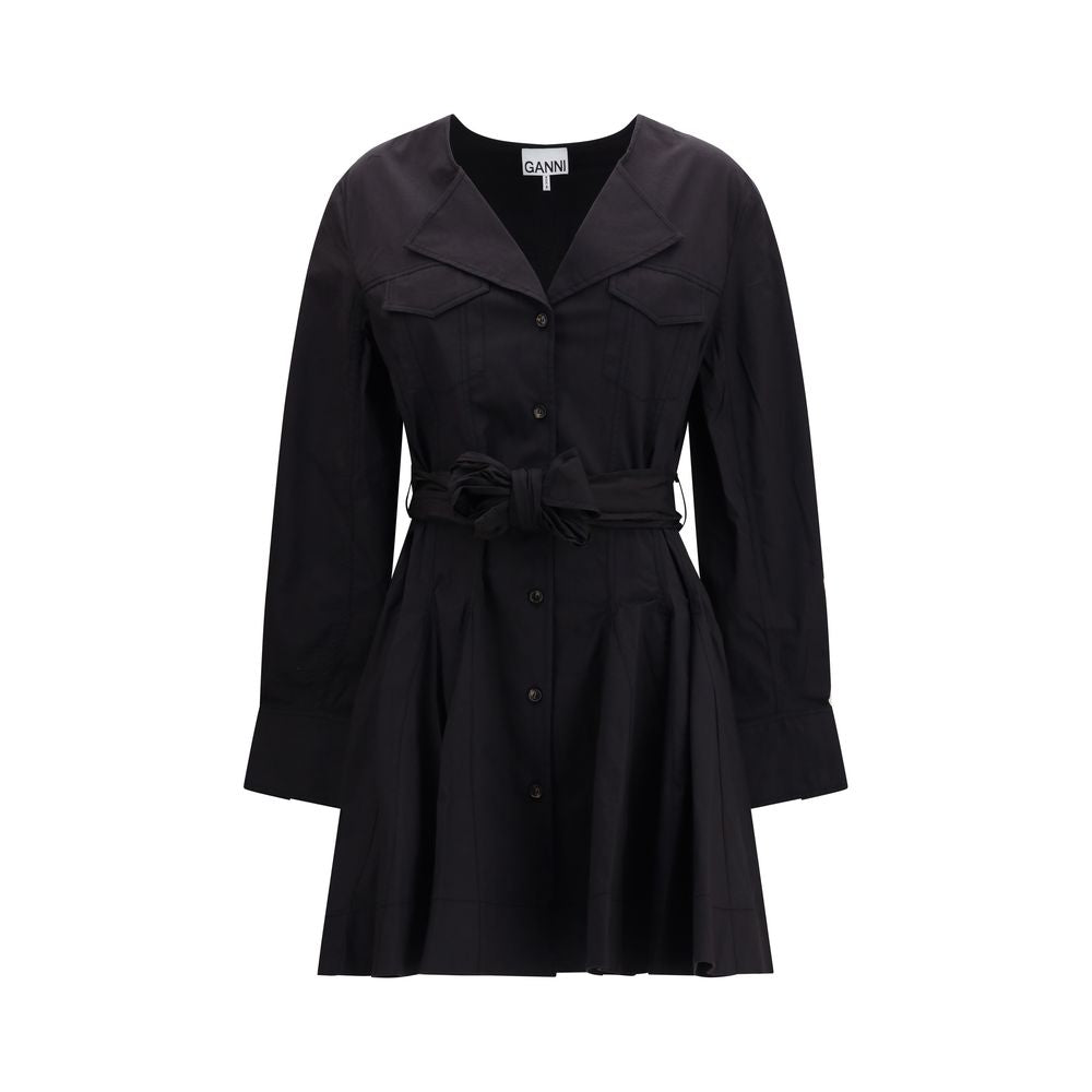 Ganni Black Cotton Casual Dress | Regal Royce